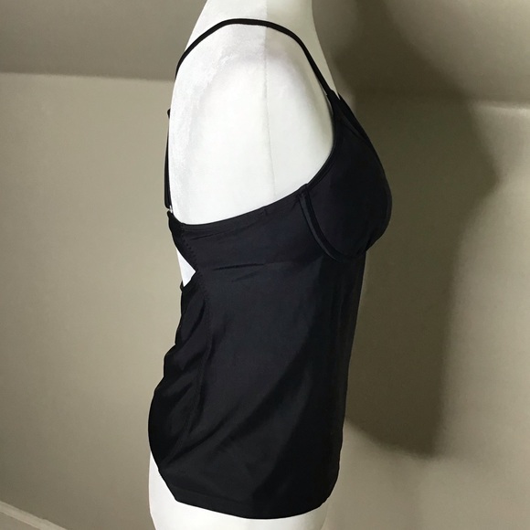 Athleta Tankini Top Underwires Black 36 B/C - Picture 2 of 9